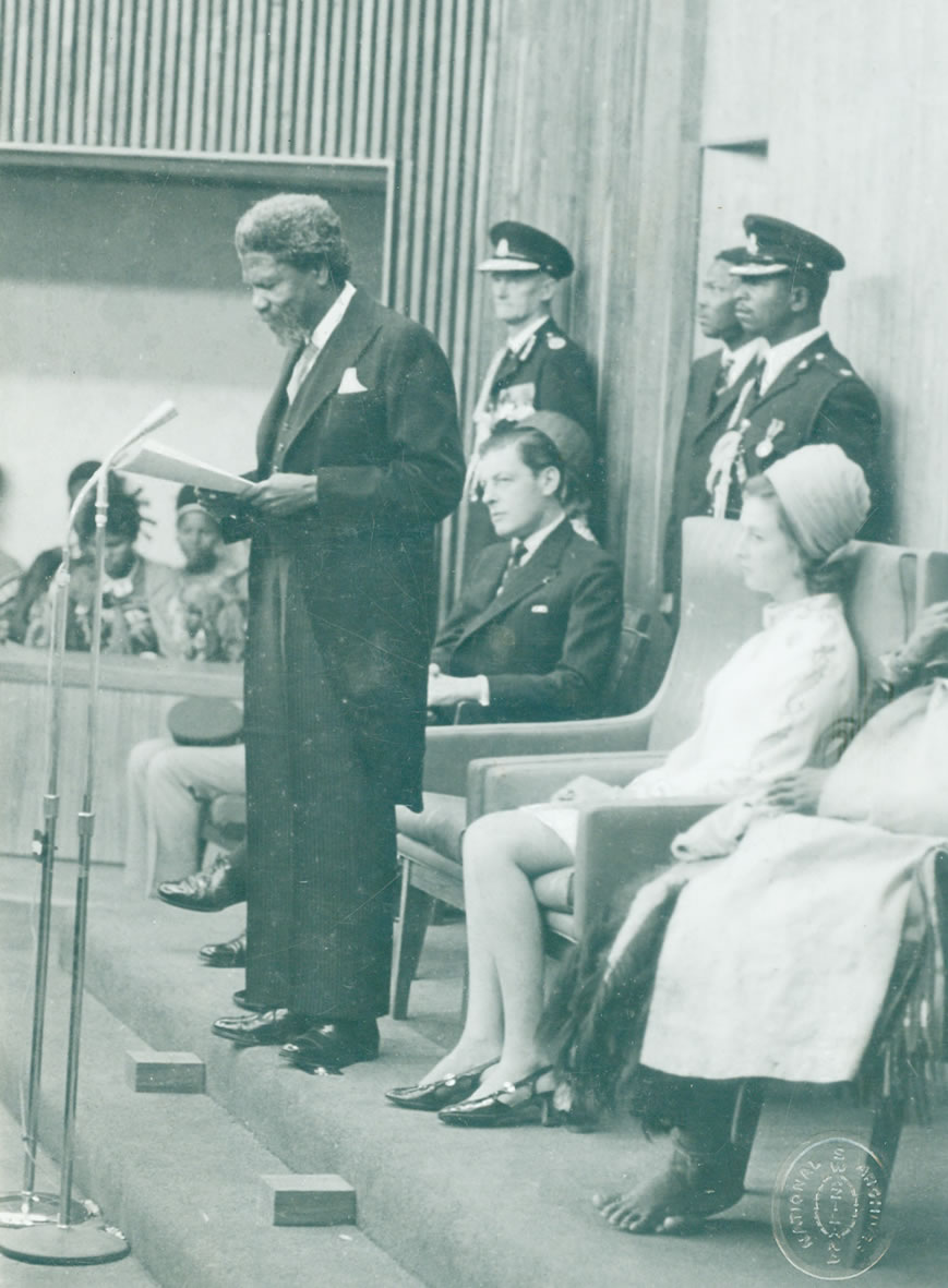 His Majesty King Sobhuza II – Delivering his Speech from the Throne September 1969 - Lobamba
